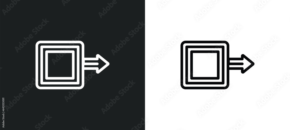 Poster sent icon isolated in white and black colors. sent outline vector icon from geometric figure collect