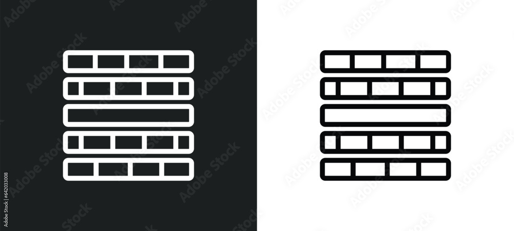 Poster row icon isolated in white and black colors. row outline vector icon from geometric figure collectio