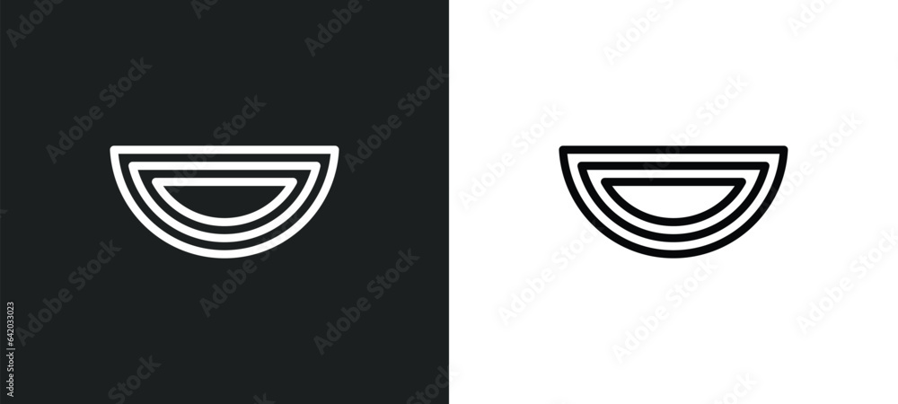Poster semicircle icon isolated in white and black colors. semicircle outline vector icon from geometry col