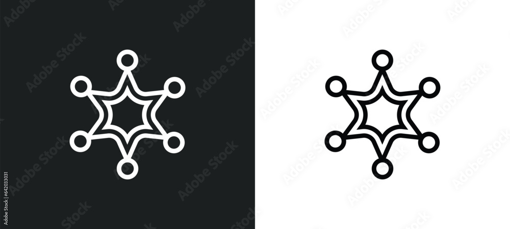 Poster star of six points icon isolated in white and black colors. star of six points outline vector icon f