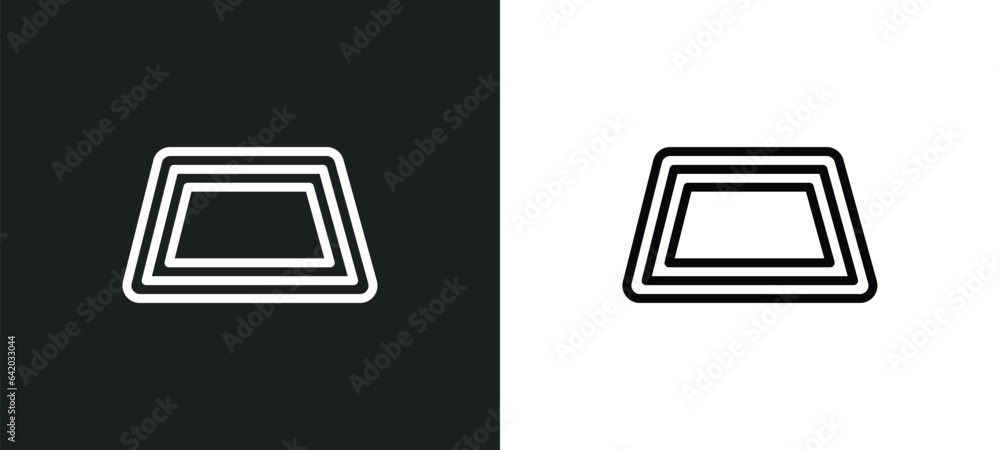 Aufkleber trapezium icon isolated in white and black colors. trapezium outline vector icon from geometry colle