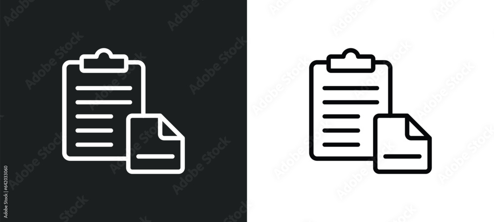Poster paste clipboard icon isolated in white and black colors. paste clipboard outline vector icon from ge