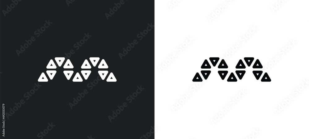Aufkleber triangular shapes forming waves icon isolated in white and black colors. triangular shapes forming w