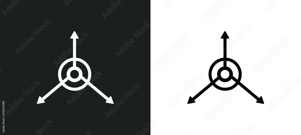 Poster axis icon isolated in white and black colors. axis outline vector icon from geometry collection for 