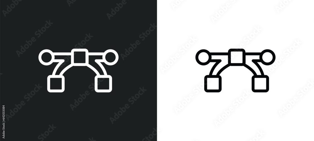 Poster icon isolated in white and black colors. outline vector icon from geometry collection for web, mobil