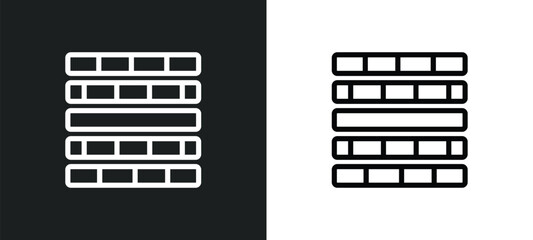 row icon isolated in white and black colors. row outline vector icon from geometric figure collection for web, mobile apps and ui.