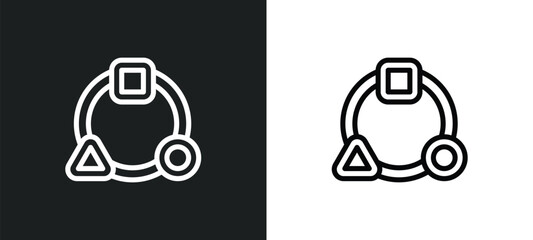 synergy icon isolated in white and black colors. synergy outline vector icon from geometry collection for web, mobile apps and ui.