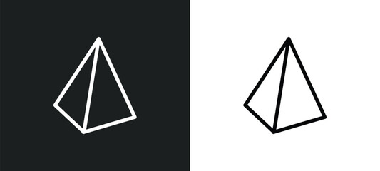 tetrahedron icon isolated in white and black colors. tetrahedron outline vector icon from geometry collection for web, mobile apps and ui. - obrazy, fototapety, plakaty