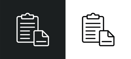 paste clipboard icon isolated in white and black colors. paste clipboard outline vector icon from geometry collection for web, mobile apps and ui. - obrazy, fototapety, plakaty