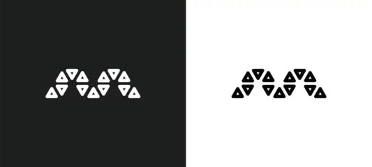 Fotobehang triangular shapes forming waves icon isolated in white and black colors. triangular shapes forming waves outline vector icon from geometry collection for web, mobile apps and ui. © Premium Art