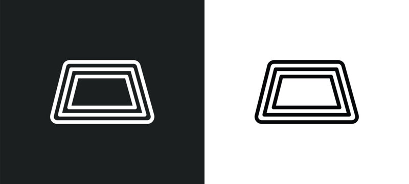 trapezium icon isolated in white and black colors. trapezium outline vector icon from geometry collection for web, mobile apps and ui.