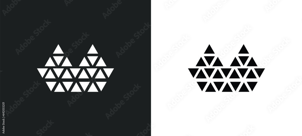 Poster polygonal boat of small triangles icon isolated in white and black colors. polygonal boat of small t