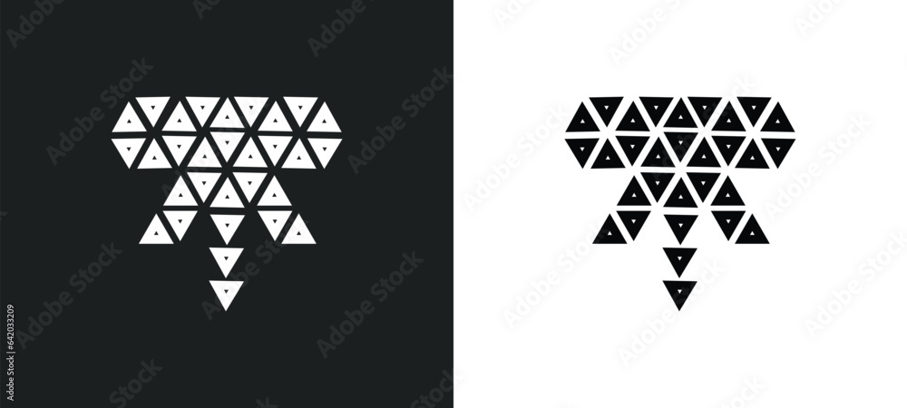 Poster polygonal elephant icon isolated in white and black colors. polygonal elephant outline vector icon f