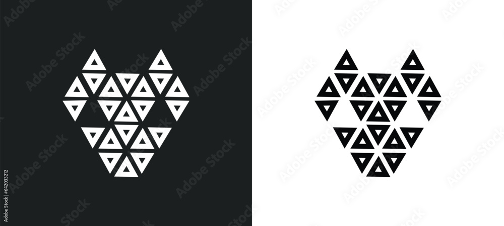 Poster polygonal dog icon isolated in white and black colors. polygonal dog outline vector icon from geomet