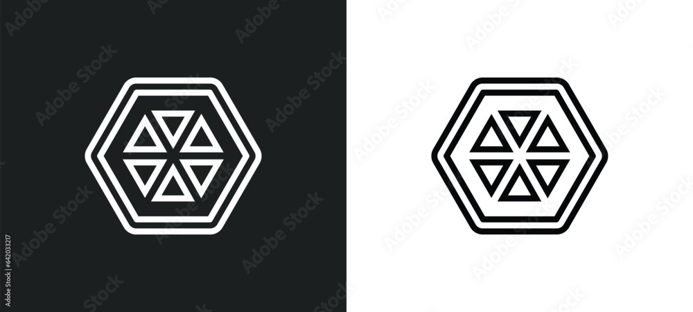 Aufkleber polygonal hexagon icon isolated in white and black colors. polygonal hexagon outline vector icon fro
