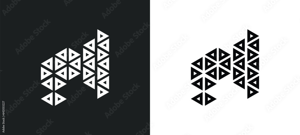 Poster polygonal megaphone icon isolated in white and black colors. polygonal megaphone outline vector icon