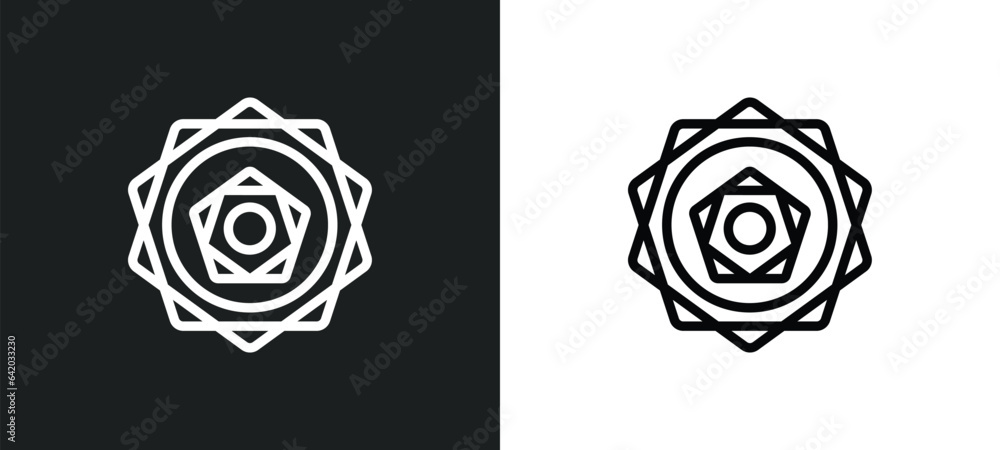 Aufkleber polygonal ornament icon isolated in white and black colors. polygonal ornament outline vector icon f
