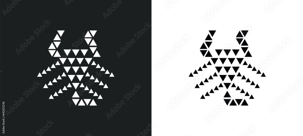 Poster polygonal scorpion icon isolated in white and black colors. polygonal scorpion outline vector icon f