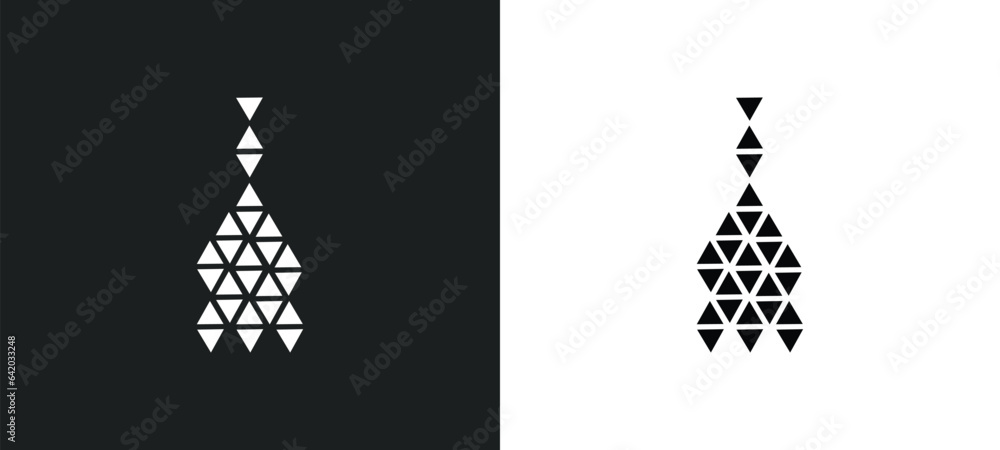 Poster polygonal triangles guitar icon isolated in white and black colors. polygonal triangles guitar outli