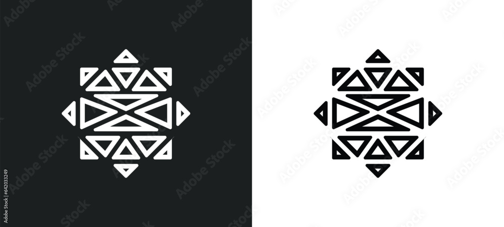 Poster polygonal star of six points icon isolated in white and black colors. polygonal star of six points o