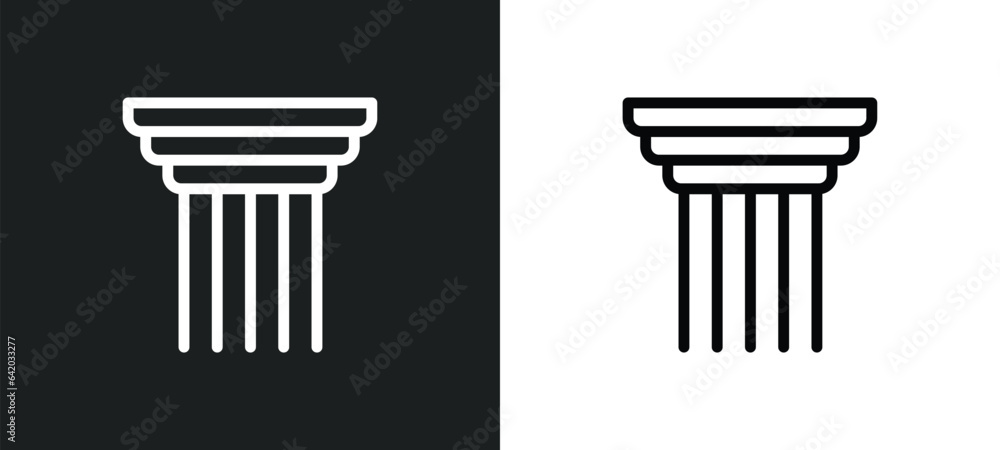 Wall mural pillar icon isolated in white and black colors. pillar outline vector icon from greece collection fo - Wall murals