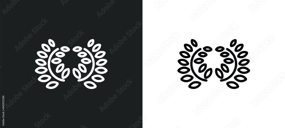 Poster laurel icon isolated in white and black colors. laurel outline vector icon from greece collection fo