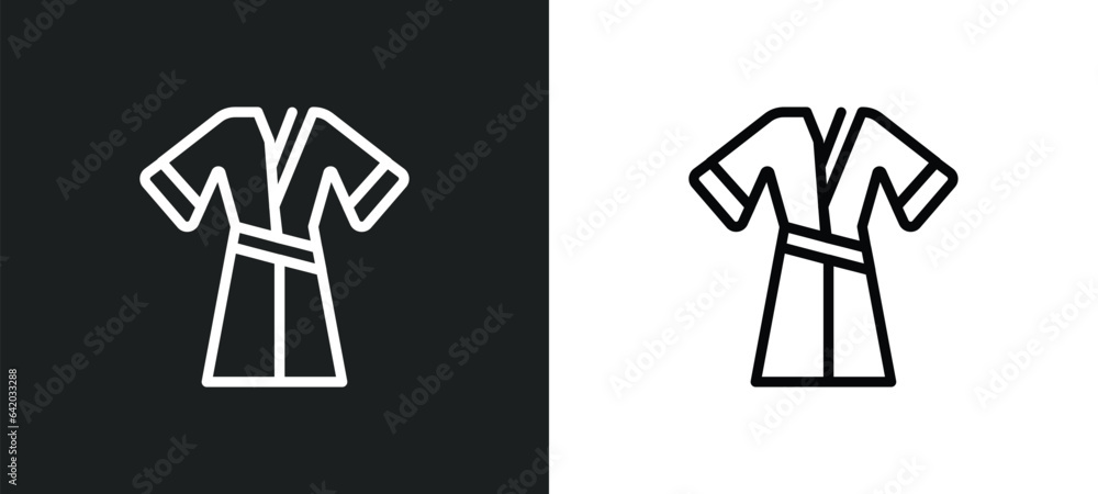 Poster robe icon isolated in white and black colors. robe outline vector icon from greece collection for we
