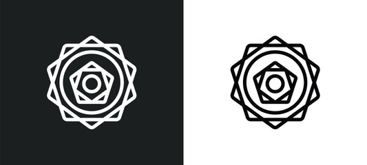polygonal ornament icon isolated in white and black colors. polygonal ornament outline vector icon from geometry collection for web, mobile apps and ui.