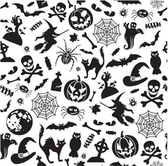 Obraz premium vector happy halloween vector design element set isolated on a white background