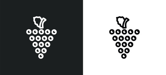 grapes bunch icon isolated in white and black colors. grapes bunch outline vector icon from greece collection for web, mobile apps and ui. - obrazy, fototapety, plakaty