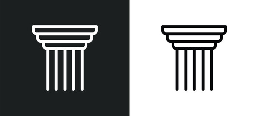 pillar icon isolated in white and black colors. pillar outline vector icon from greece collection for web, mobile apps and ui. - obrazy, fototapety, plakaty