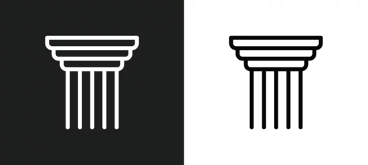 Fotobehang pillar icon isolated in white and black colors. pillar outline vector icon from greece collection for web, mobile apps and ui. © Premium Art