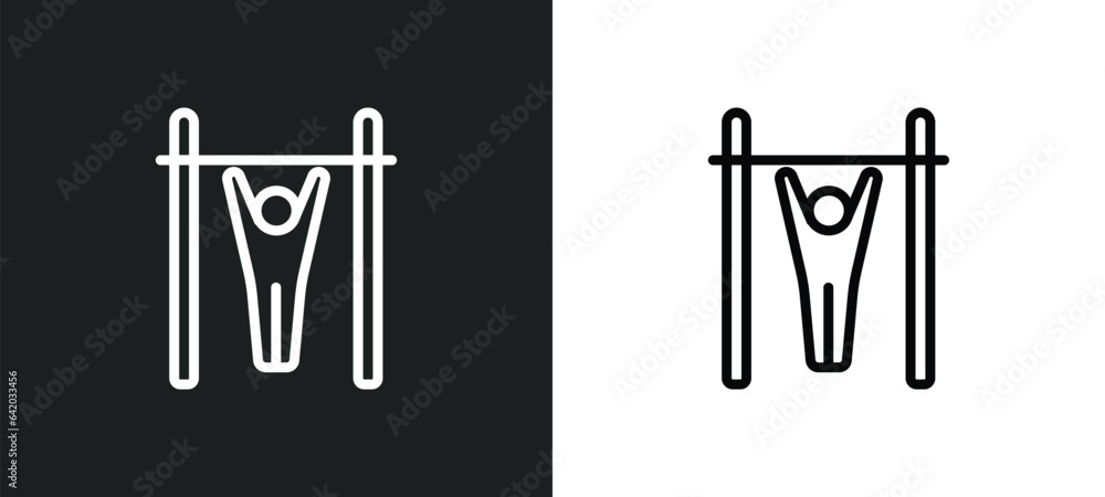 Aufkleber bar exercising icon isolated in white and black colors. bar exercising outline vector icon from gym 