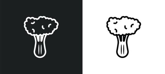 broccoli porcion icon isolated in white and black colors. broccoli porcion outline vector icon from gym and fitness collection for web, mobile apps and ui.