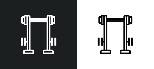 lifting dumbbells icon isolated in white and black colors. lifting dumbbells outline vector icon from gym and fitness collection for web, mobile apps and ui.