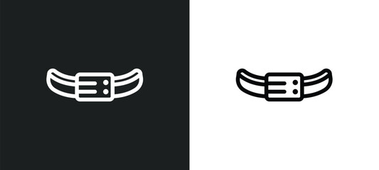 athletic strap icon isolated in white and black colors. athletic strap outline vector icon from gym and fitness collection for web, mobile apps and ui.