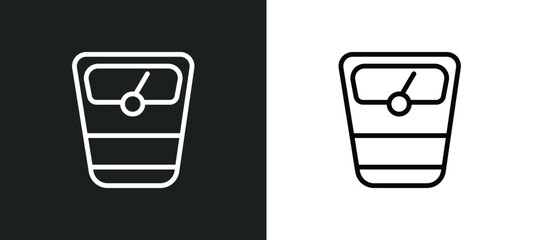 weighing scale icon isolated in white and black colors. weighing scale outline vector icon from gym and fitness collection for web, mobile apps and ui.