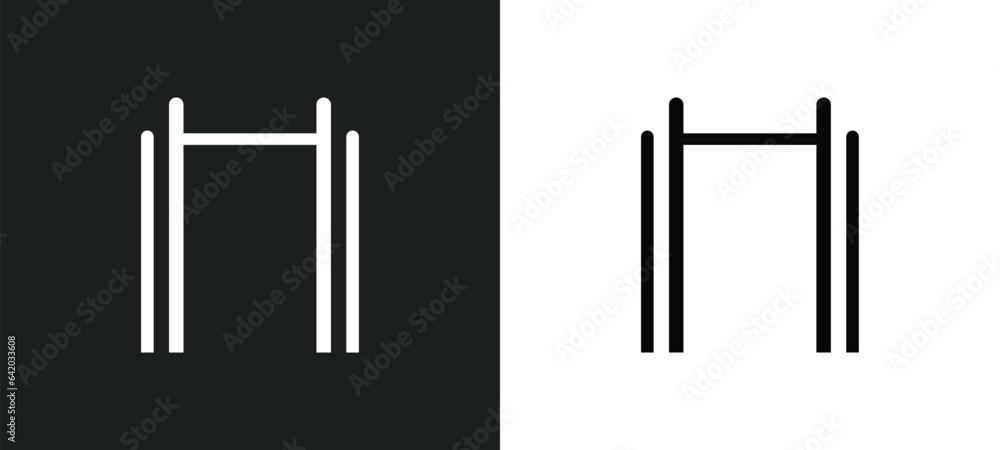 Aufkleber pull up bar icon isolated in white and black colors. pull up bar outline vector icon from gym equipm