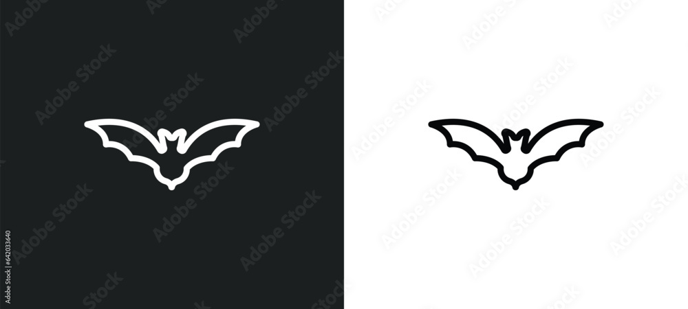 Poster bats icon isolated in white and black colors. bats outline vector icon from halloween collection for