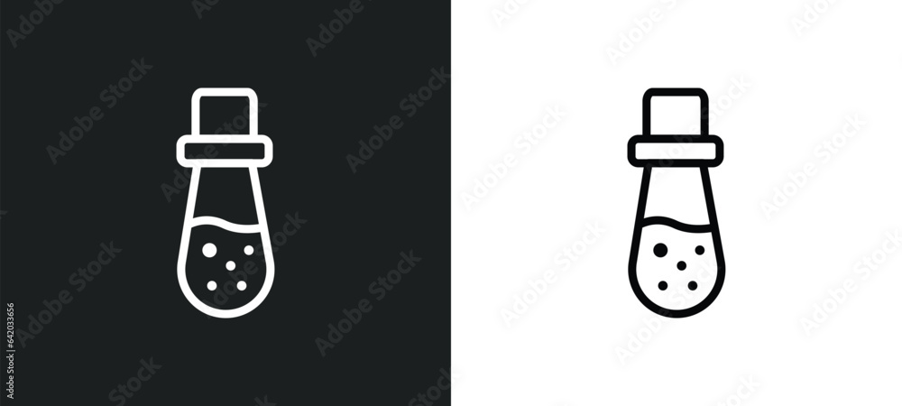 Poster flask bottle icon isolated in white and black colors. flask bottle outline vector icon from hallowee