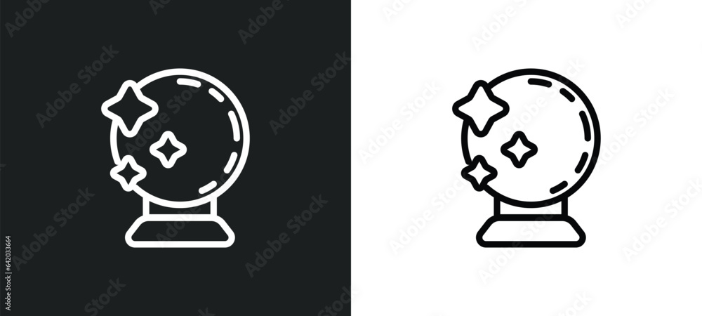 Poster future icon isolated in white and black colors. future outline vector icon from halloween collection