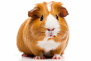 Fototapeta premium Adorable guinea pig isolated on white background. illustration of cute guinea pig.