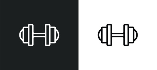 weight bar icon isolated in white and black colors. weight bar outline vector icon from gym and fitness collection for web, mobile apps and ui. - obrazy, fototapety, plakaty