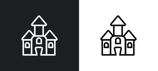 haunted house icon isolated in white and black colors. haunted house outline vector icon from halloween collection for web, mobile apps and ui.