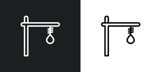 gallows icon isolated in white and black colors. gallows outline vector icon from halloween collection for web, mobile apps and ui. - obrazy, fototapety, plakaty