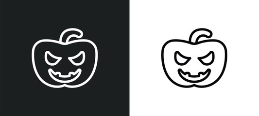 pumpkin lantern icon isolated in white and black colors. pumpkin lantern outline vector icon from halloween collection for web, mobile apps and ui.