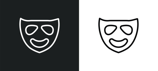 facial mask icon isolated in white and black colors. facial mask outline vector icon from halloween collection for web, mobile apps and ui.