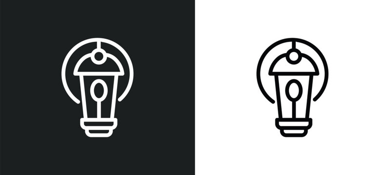 lanterns icon isolated in white and black colors. lanterns outline vector icon from halloween collection for web, mobile apps and ui.