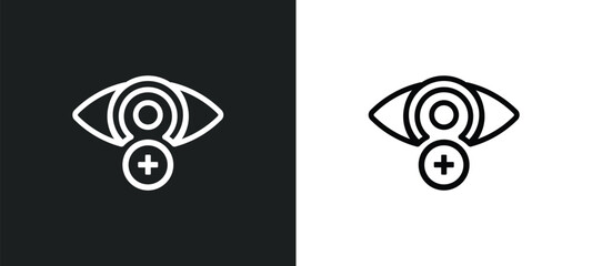 optometrist icon isolated in white and black colors. optometrist outline vector icon from health and medical collection for web, mobile apps and ui.