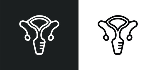 gynecology icon isolated in white and black colors. gynecology outline vector icon from health and medical collection for web, mobile apps and ui.